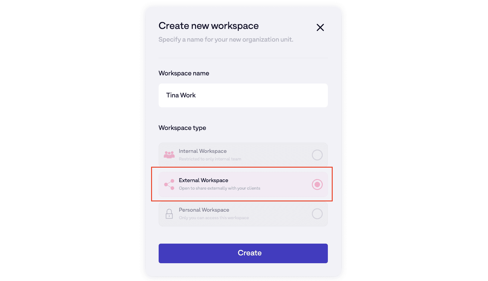 Create External Workspace in Drumee