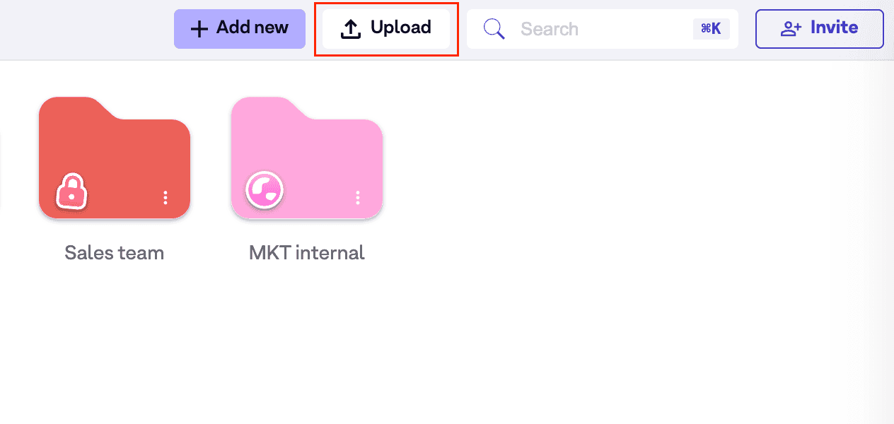 Drumee Home showing Upload control