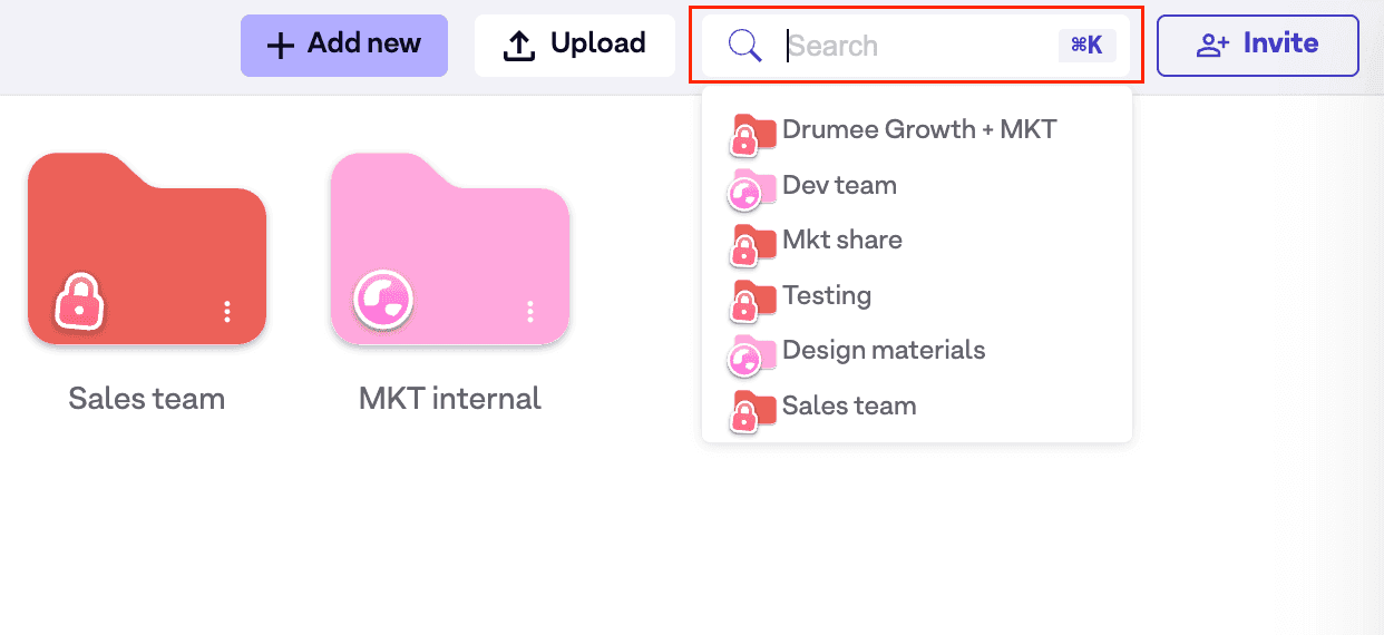 Drumee search results